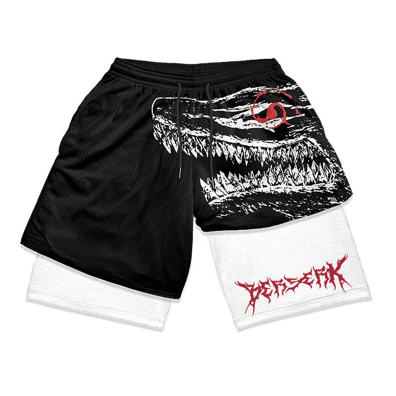 Anime Berserk 2 in 1 Gym Shorts - Pulse Gym Wear