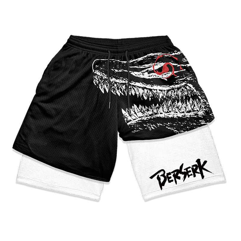 Anime Berserk 2 in 1 Gym Shorts - Pulse Gym Wear