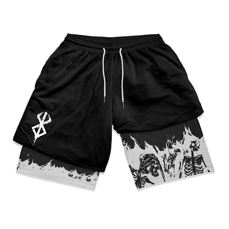 Anime Berserk 2 in 1 Gym Shorts - Pulse Gym Wear