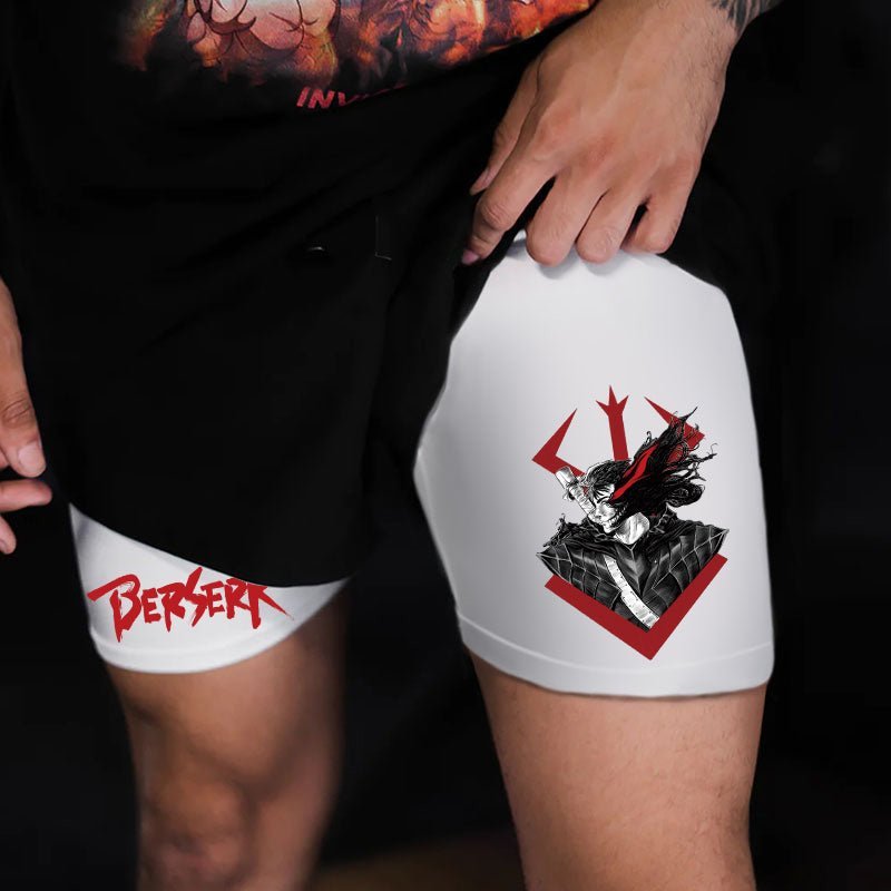 Anime Berserk 2 in 1 Gym Shorts - Pulse Gym Wear