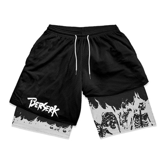 Anime Berserk 2 in 1 Gym Shorts - Pulse Gym Wear