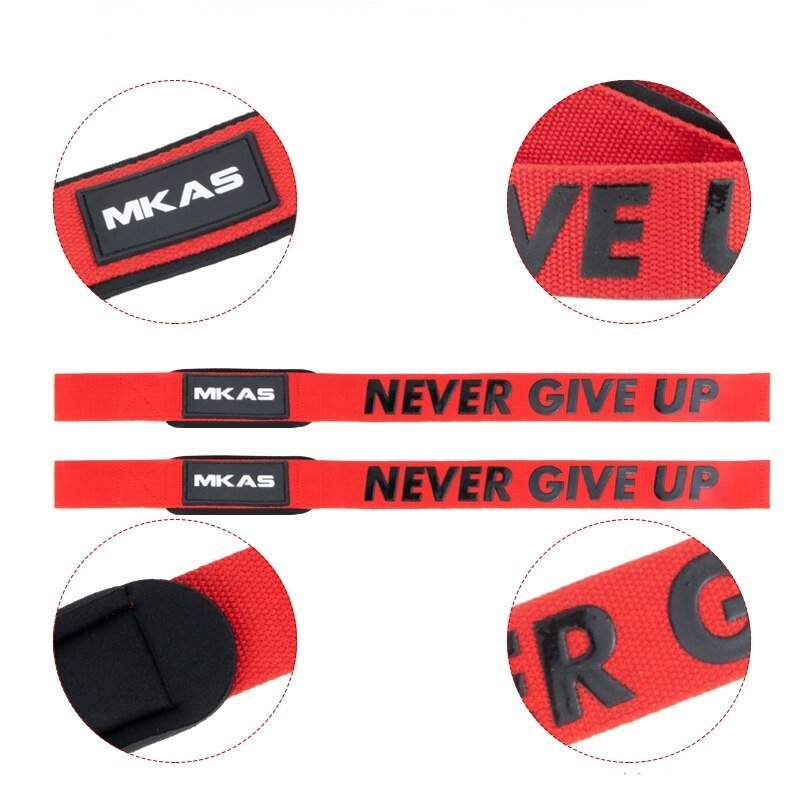 Lifting Straps - NEVER GIVE UP - Pulse Gym Wear