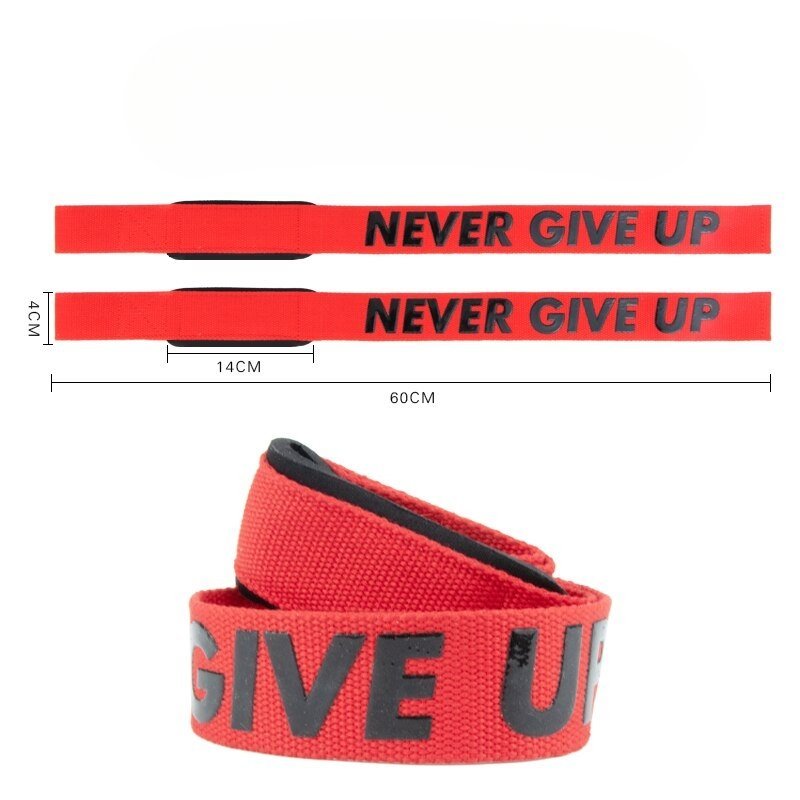 Lifting Straps - NEVER GIVE UP - Pulse Gym Wear