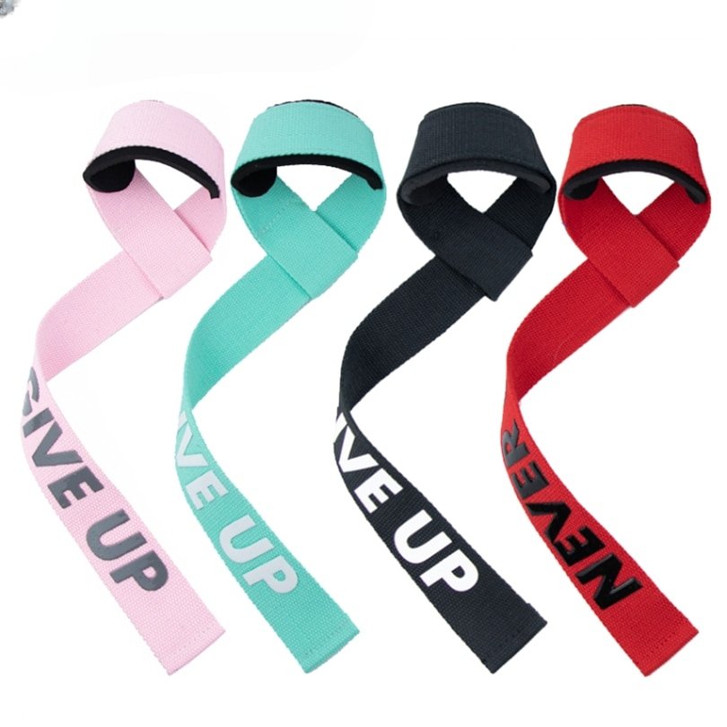 Lifting Straps - NEVER GIVE UP - Pulse Gym Wear