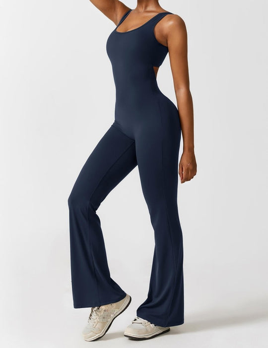 Gympower Jumpsuit V-rygg Flare Leg - Pulse Gym Wear