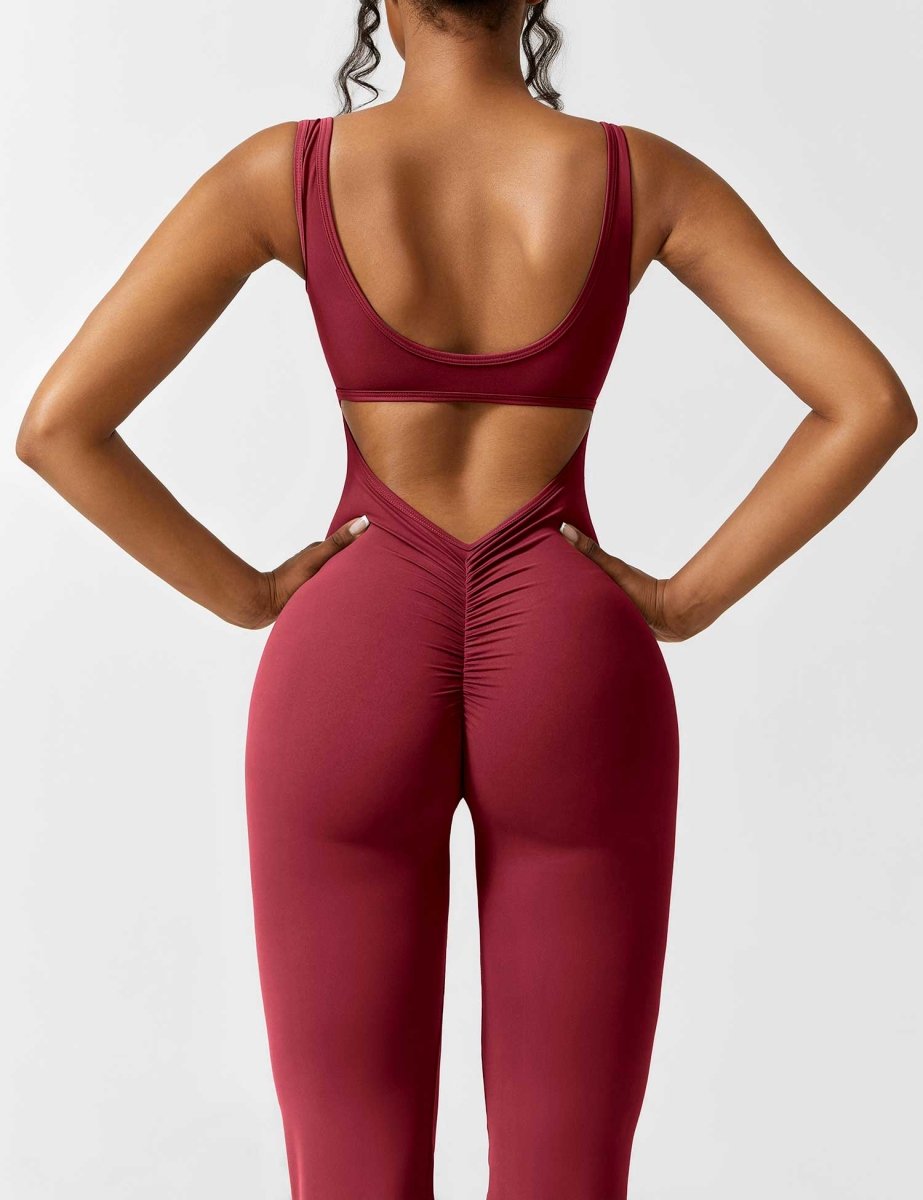 Gympower Jumpsuit V-rygg Flare Leg - Pulse Gym Wear