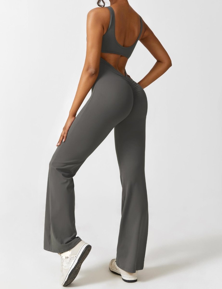 Gympower Jumpsuit V-rygg Flare Leg - Pulse Gym Wear