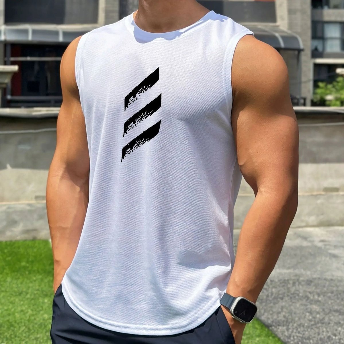 Gympower Mesh stripe Linne - Pulse Gym Wear