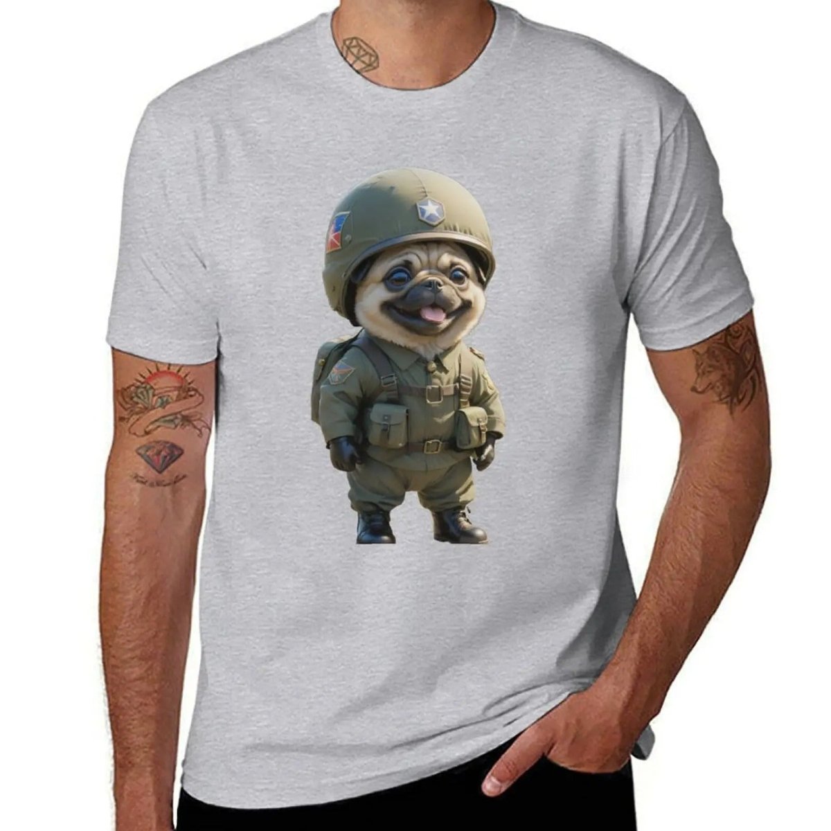 The Soldier Pug T-shirt - Pulse Gym Wear